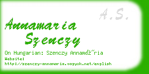 annamaria szenczy business card